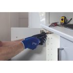 SMEW fekete kesztyű nyl-18G/PU tenyér Mártott kötött védőkesztyűk