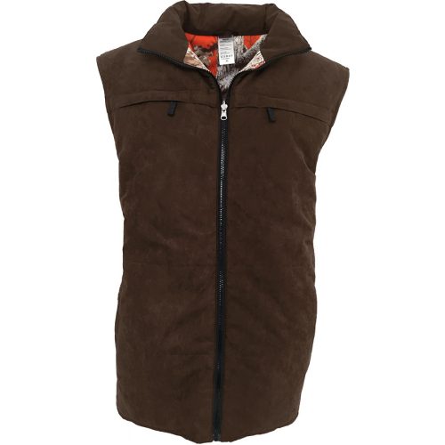 Kifordítható barna vadászmellény 