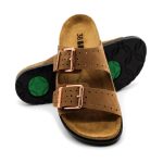 7012 LEON Comfort női bőr papucs barna