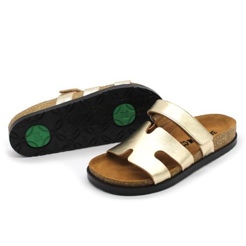 7032 LEON Comfort női bőr papucs arany