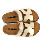 7032 LEON Comfort női bőr papucs arany