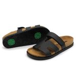 7032 LEON Comfort női bőr papucs fekete